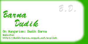 barna dudik business card